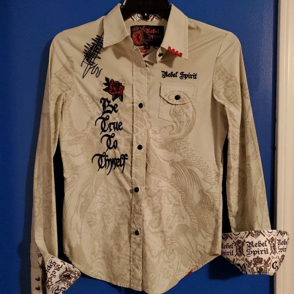 Sold-Rebel Spirit buttondown flashy dress - Picture 2 of 8